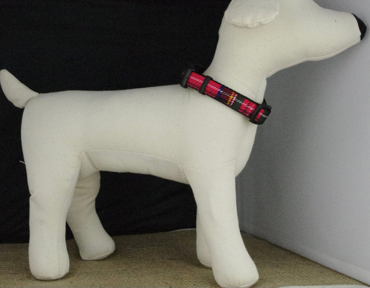 Red Tartan Dog Collar - By Ancol
