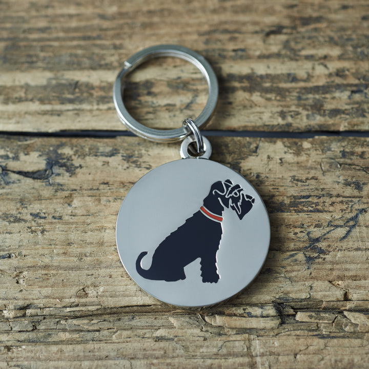 Black Schnauzer Dog ID Tag