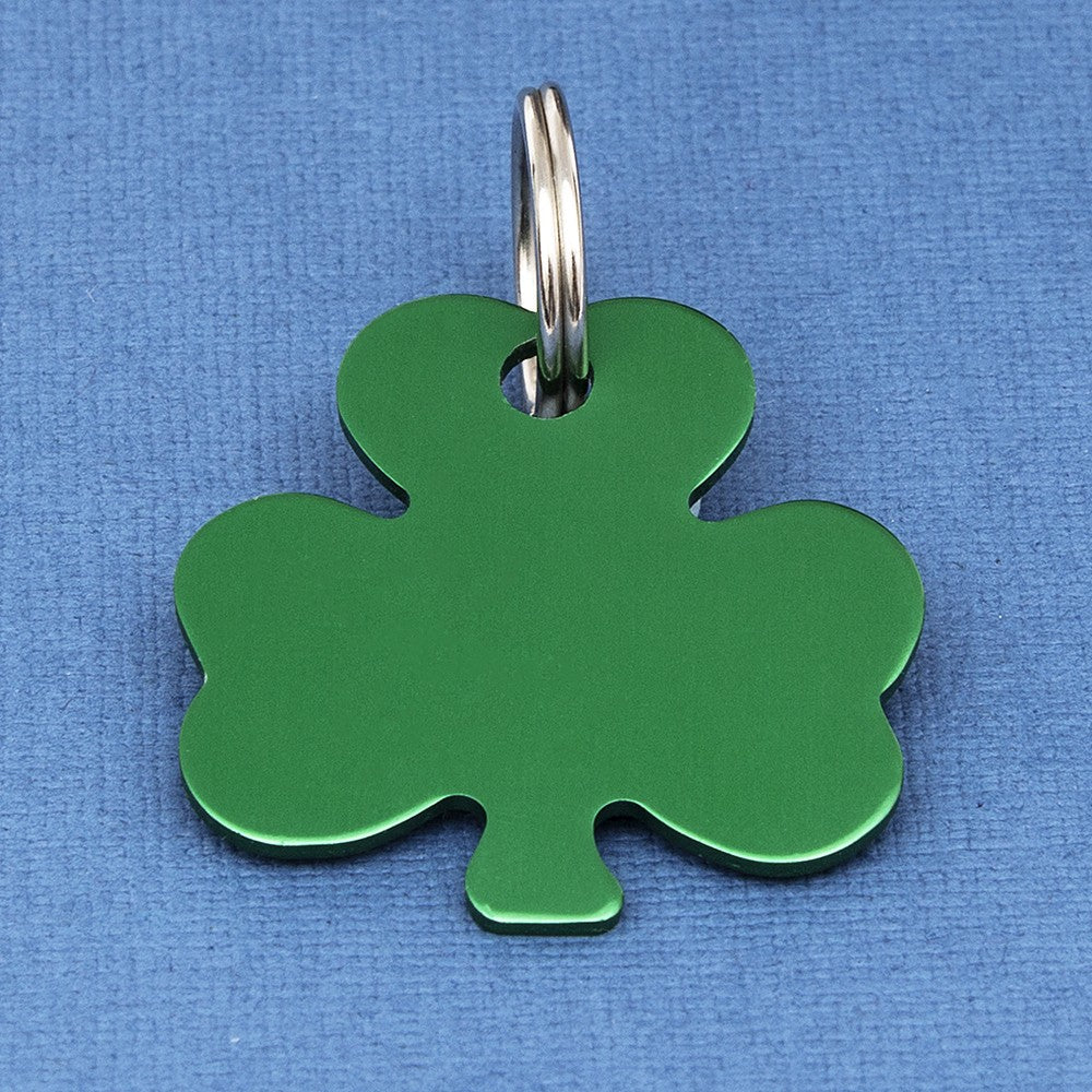 Coloured Shamrock Engraved Pet Tag – Choice of Colours