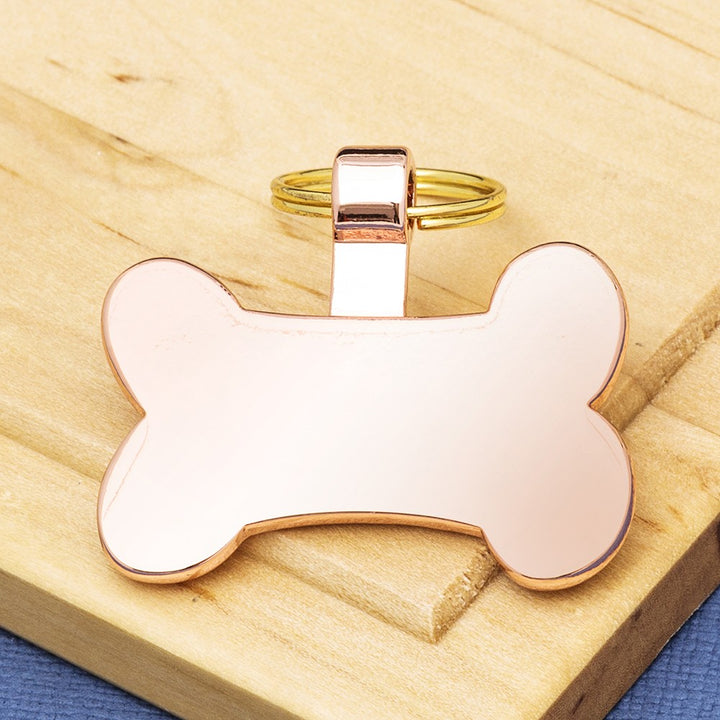 Small Metal Bone Shaped Engraved Dog ID Tag (35mm x 20mm high)