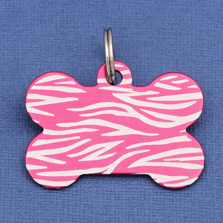 Coloured Tiger Stripe Dog Bone Pet ID Tag – Medium (28 x 38mm)