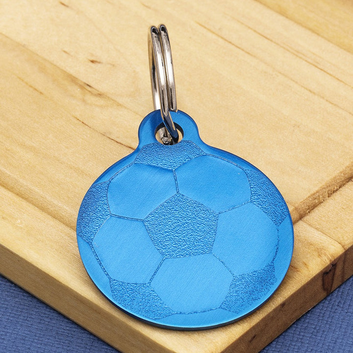 Coloured Football Dog ID Tag - Medium Size (30mm wide)
