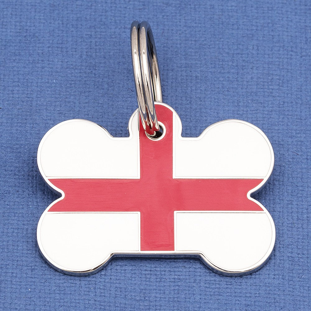 St George Cross Bone Pet ID Tag Large
