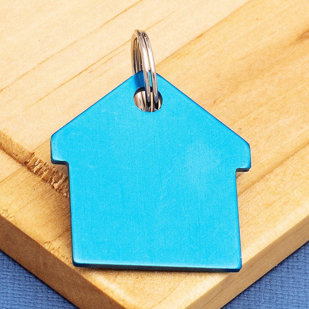 Blue House Pet ID Tag Aluminium
