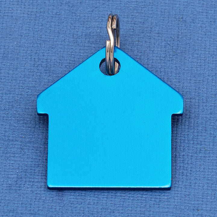 Blue House Pet ID Tag Aluminium
