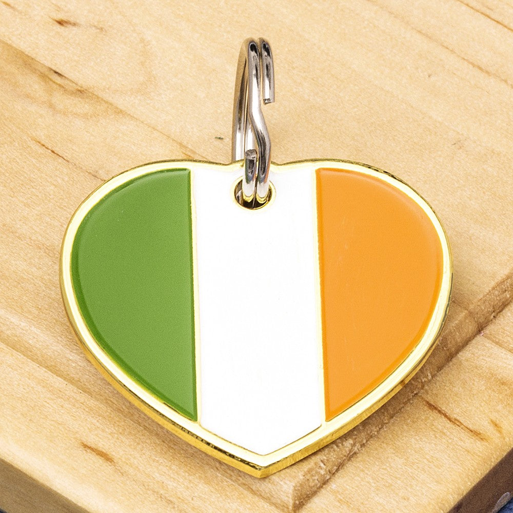 Irish Flag Heart Pet ID Tag