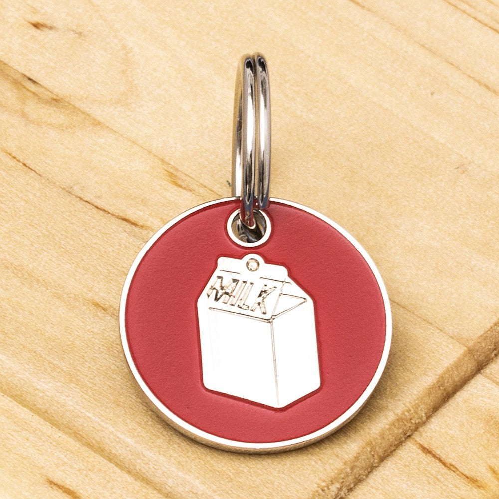Engraved Milk Carton Cat Identification Tag - Multiple Colour Options