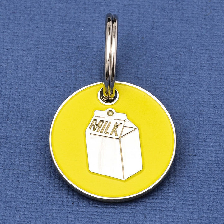 Engraved Milk Carton Cat Identification Tag - Multiple Colour Options
