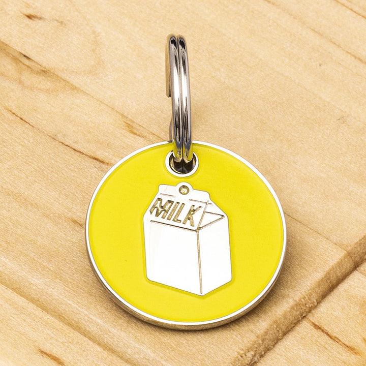 Engraved Milk Carton Cat Identification Tag - Multiple Colour Options