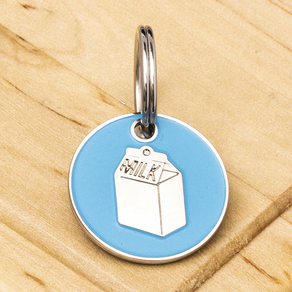 Aqua Milk Carton ID Tag