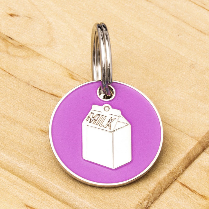 Engraved Milk Carton Cat Identification Tag - Multiple Colour Options