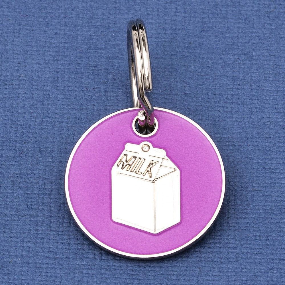Engraved Milk Carton Cat Identification Tag - Multiple Colour Options