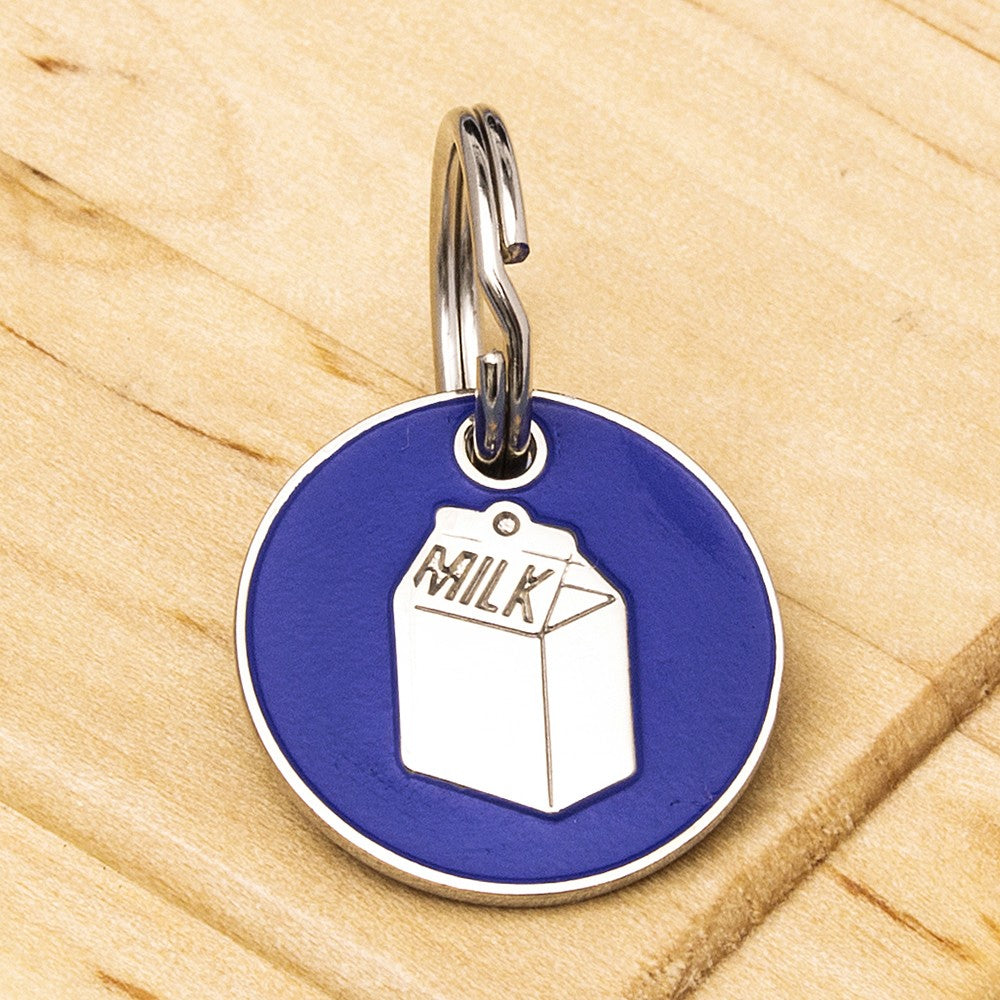 Engraved Milk Carton Cat Identification Tag - Multiple Colour Options