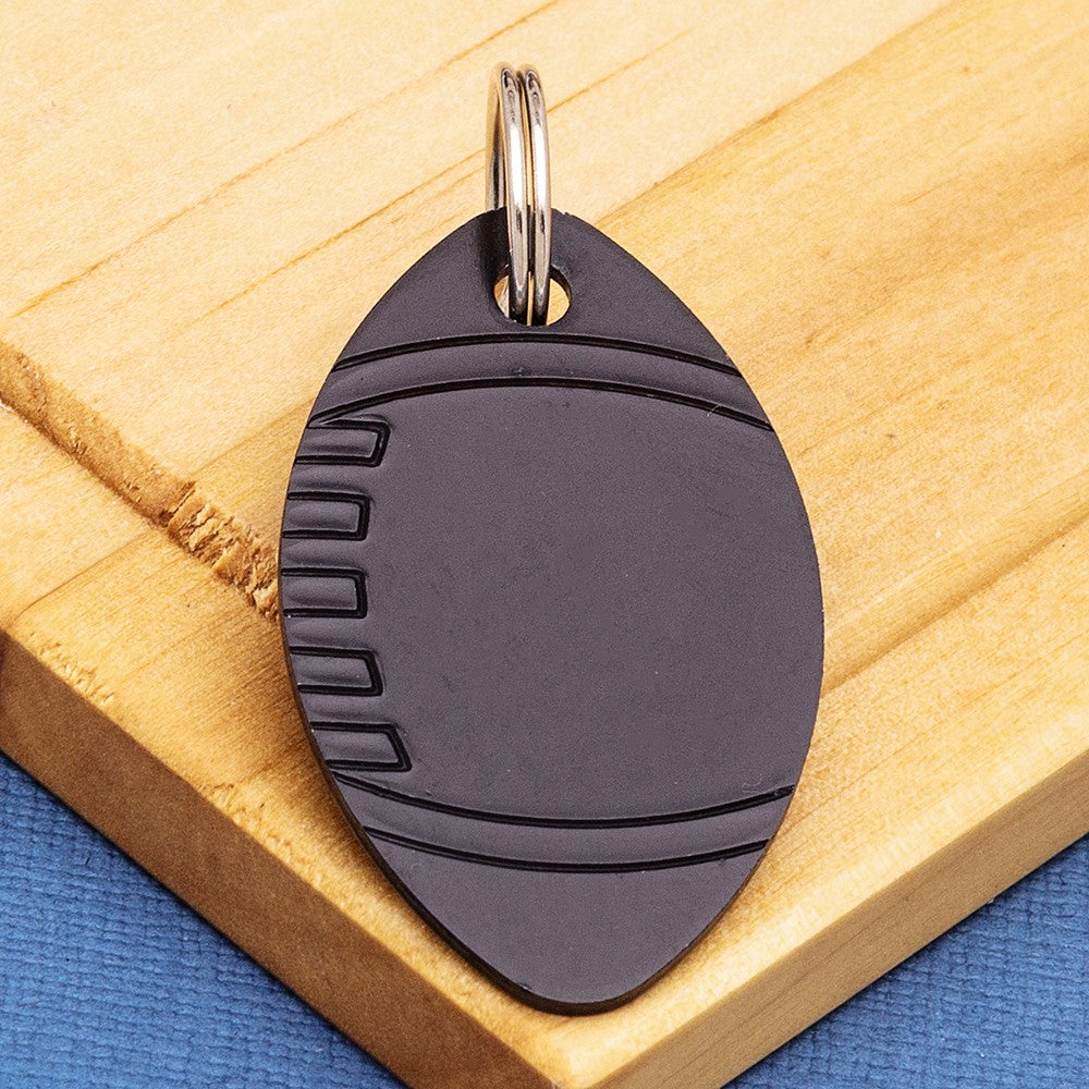 Engraved Rugby Ball Shaped Dog Identity Tag - 38mm x 24mm
