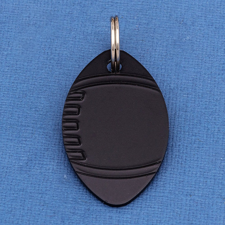 Engraved Rugby Ball Shaped Dog Identity Tag - 38mm x 24mm
