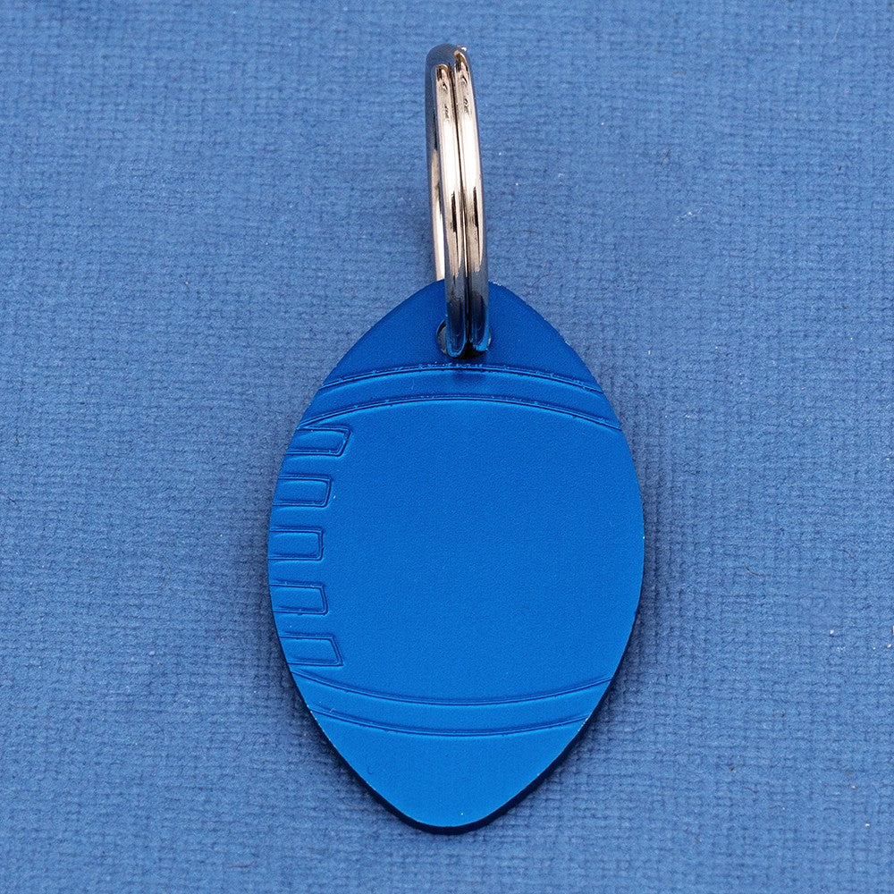 Engraved Rugby Ball Shaped Dog Identity Tag - 38mm x 24mm