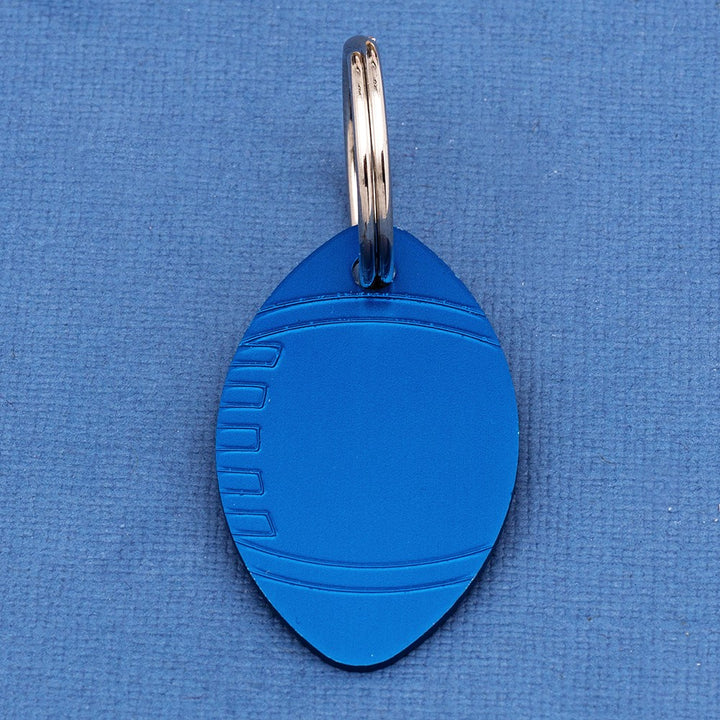 Engraved Rugby Ball Shaped Dog Identity Tag - 38mm x 24mm