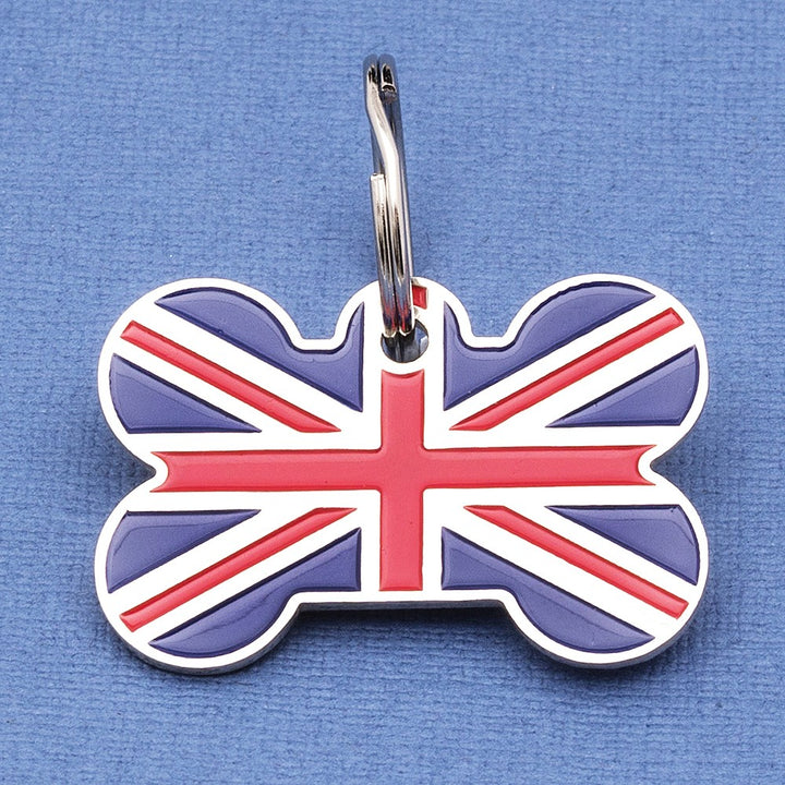 Union Jack Bone Pet Tag