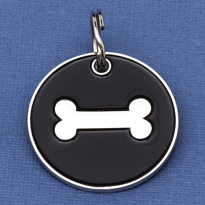 25mm Black Bone Pet Id Tag