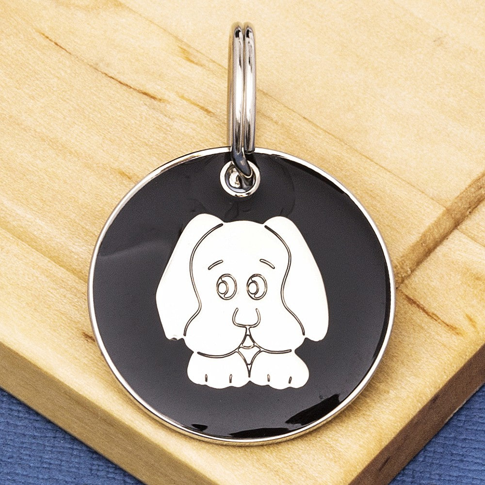 Black Dog Face Id Tag