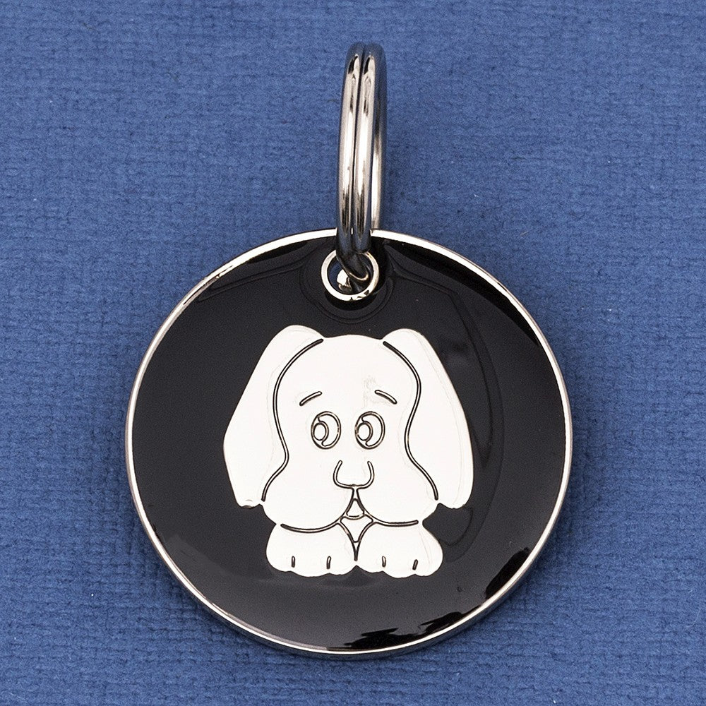 Black Dog Face Id Tag
