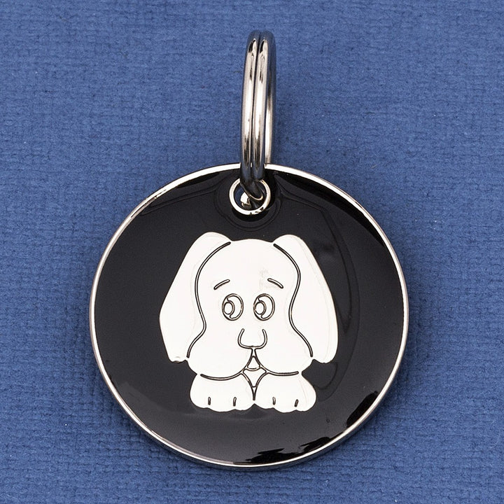 Black Dog Face Id Tag