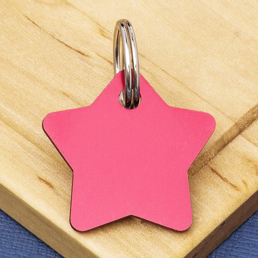 Coloured Star Shaped Engraved Pet ID Tag - Two Sizes (25mm & 35mm wide)