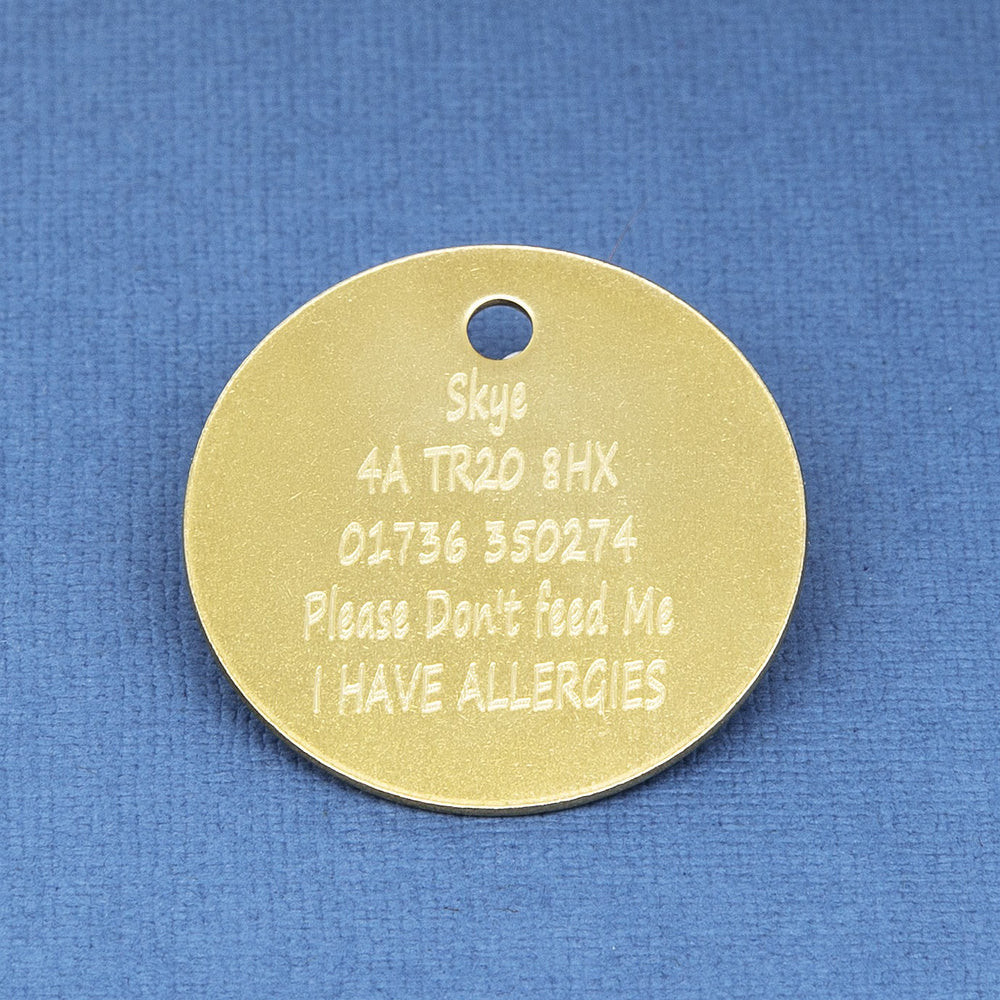 30 mm Brass Pet Id Tag