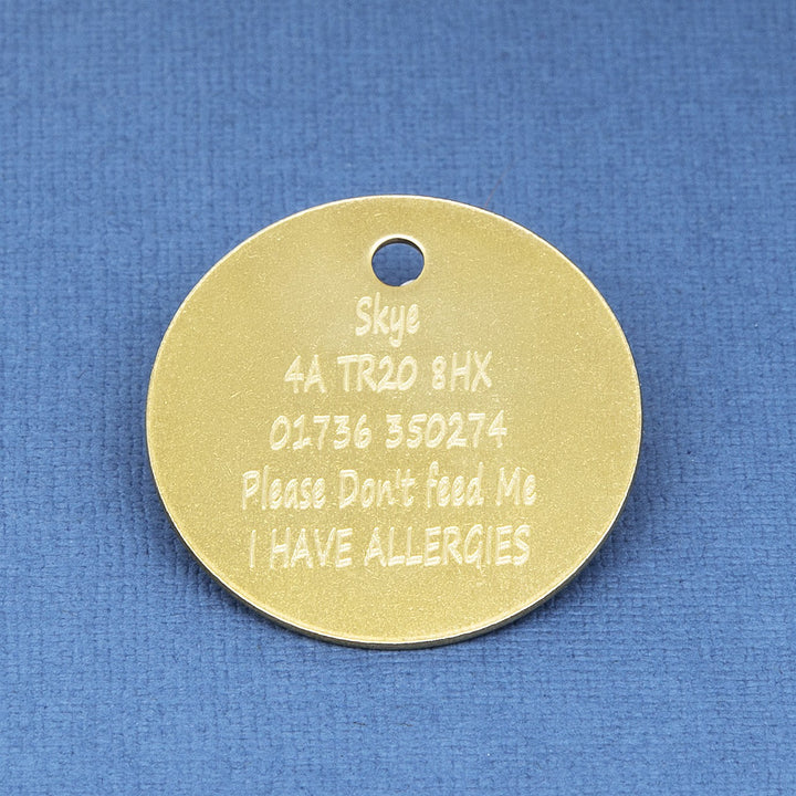 30 mm Brass Pet Id Tag