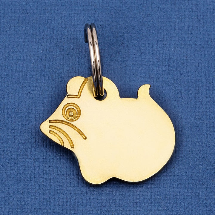 Brass Mouse Pet Tag