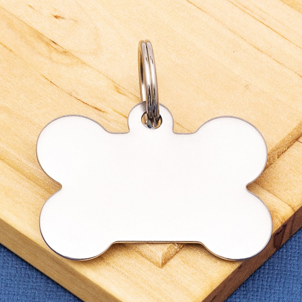 Stainless Steel Bone Pet Tag Large