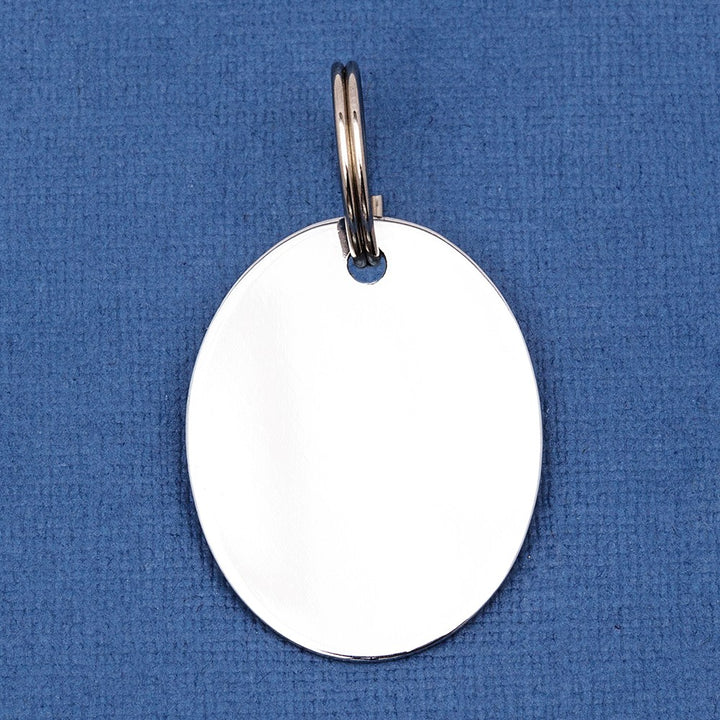 Chrome Oval Pet Id Tag