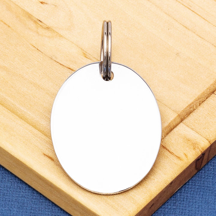 Chrome Oval Pet Id Tag