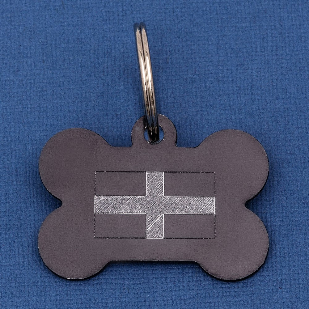 Cornish Flag Bone Pet Id Tag