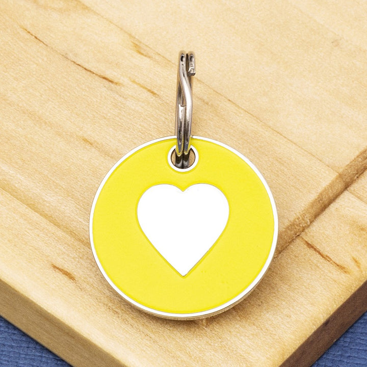 Coloured Enamel Heart Pet ID Tag - Extra Small (20mm wide)