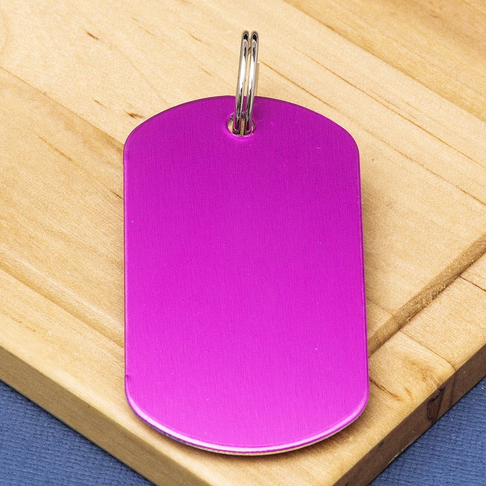 Engraved Military Style Dog Tag - Choice Of Size & Colours