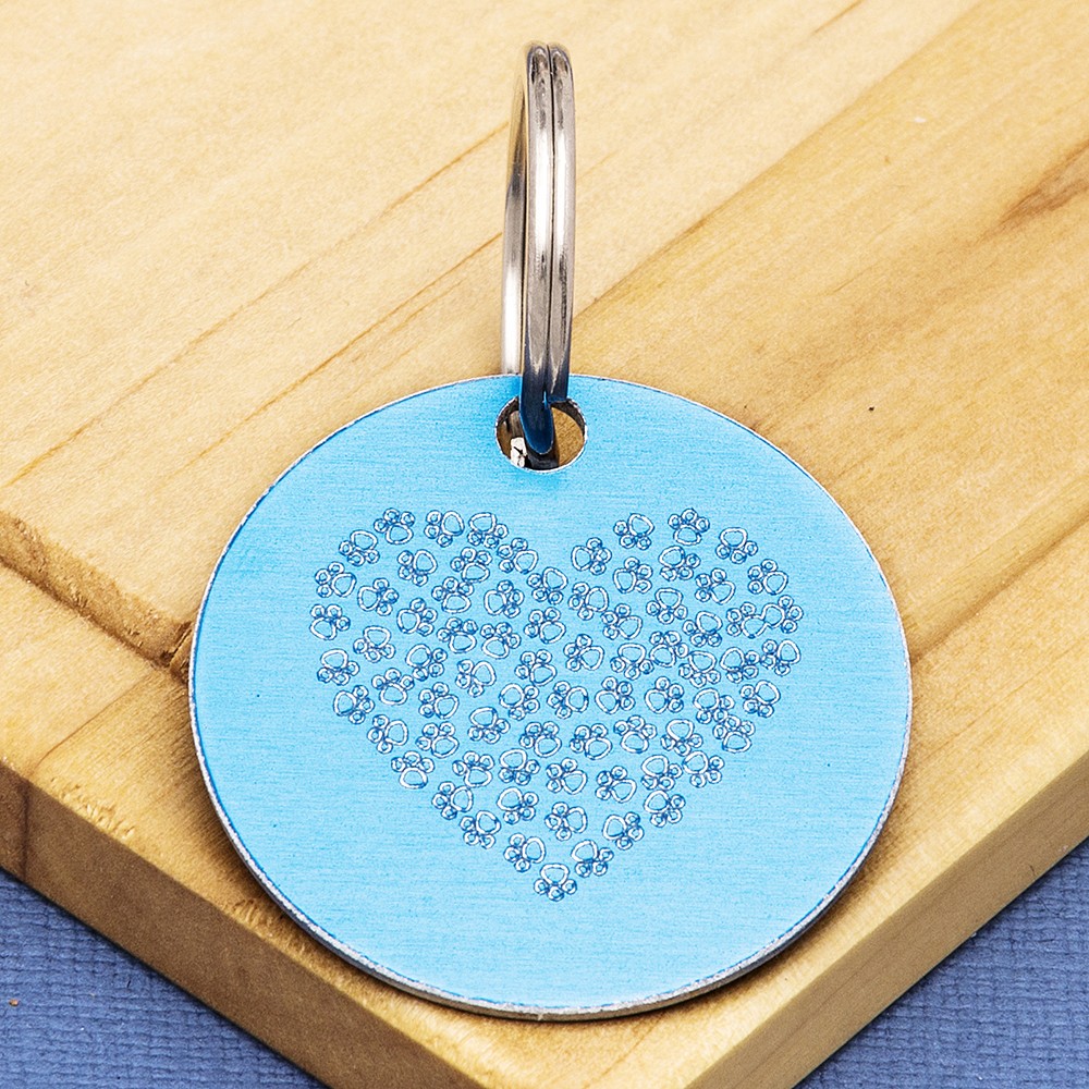Engraved Hearts Pet Id Tag