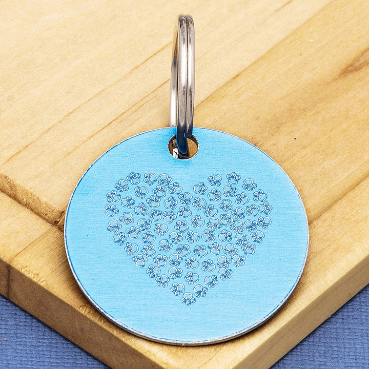 Engraved Hearts Pet Id Tag