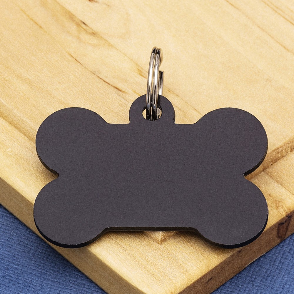 'ZERO WOOFS GIVEN' Bone Shaped Funny Dog ID Tag – Choice Of Size & Colour
