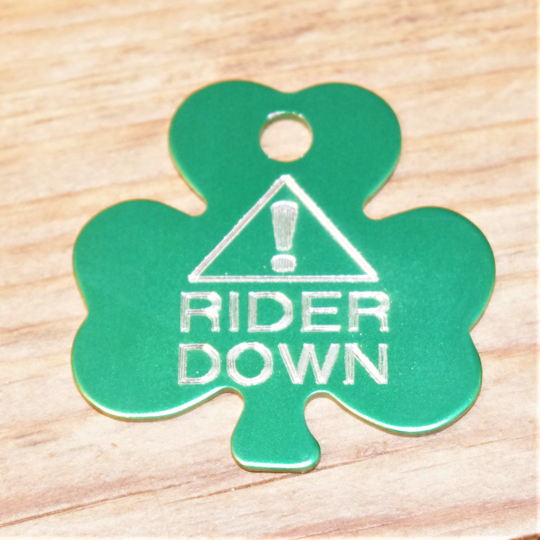 Emergency Rider Down Shamrock Horse Tag