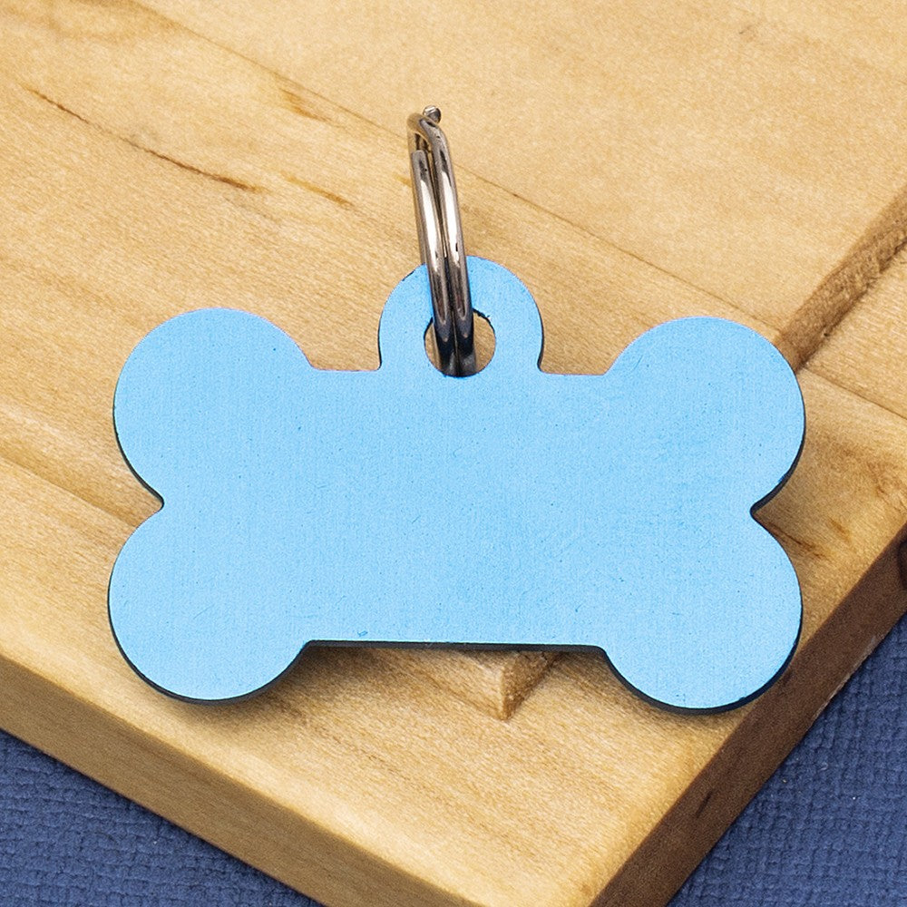 'ZERO WOOFS GIVEN' Bone Shaped Funny Dog ID Tag – Choice Of Size & Colour