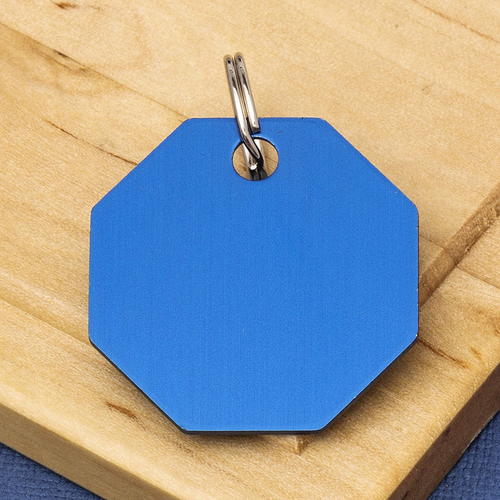 Octagon Pet Id Tag Blue