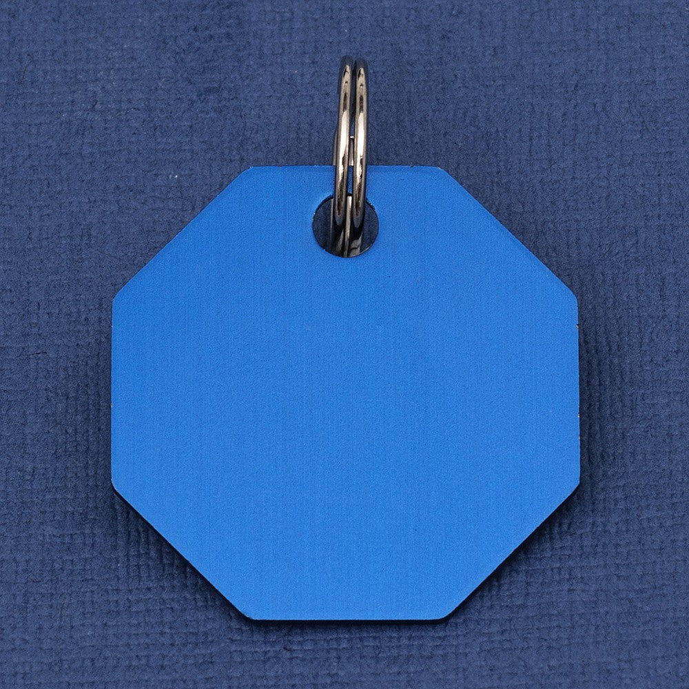 Octagon Pet Id Tag Blue