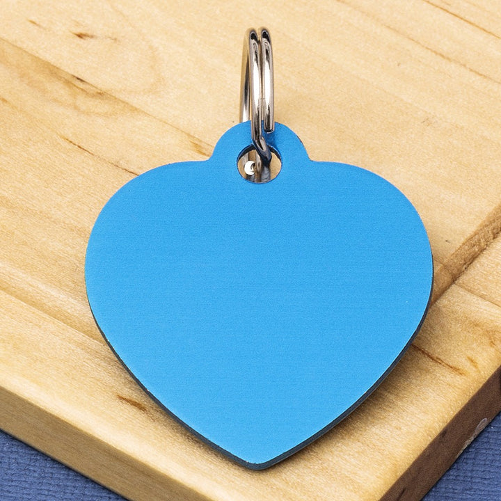 Coloured Heart Shaped Engraved Pet ID Tag - Large Size (32mm wide)