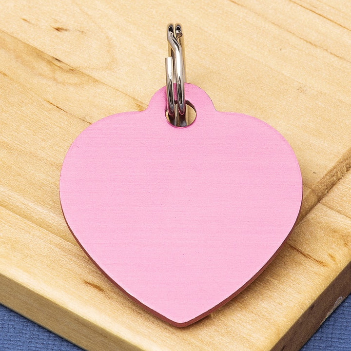 Coloured Heart Shaped Engraved Pet ID Tag - Large Size (32mm wide)