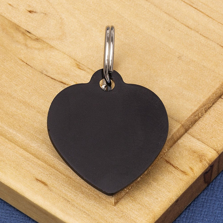 Coloured Heart Shaped Engraved Pet ID Tag - Medium Size (26mm wide)