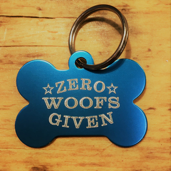 Zero Woofs Given Funny Pet Tag