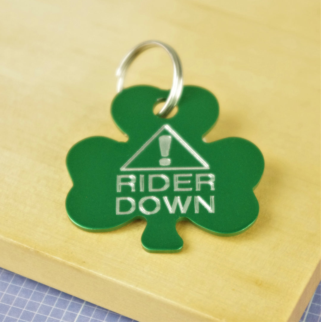 Emergency Rider Down Shamrock Horse Tag