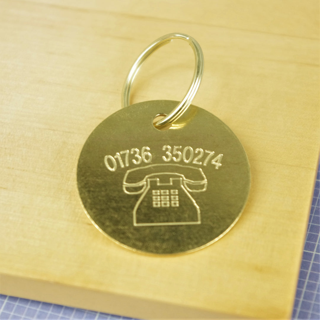 Brass Telephone Pet Id Tag