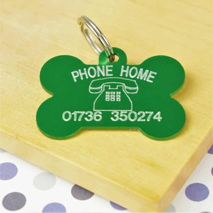 Phone Home Bone Pet Tag